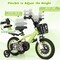 Green Carbon Steel Kids Bike with Basket, Dual Brakes and Detachable Training Wheels